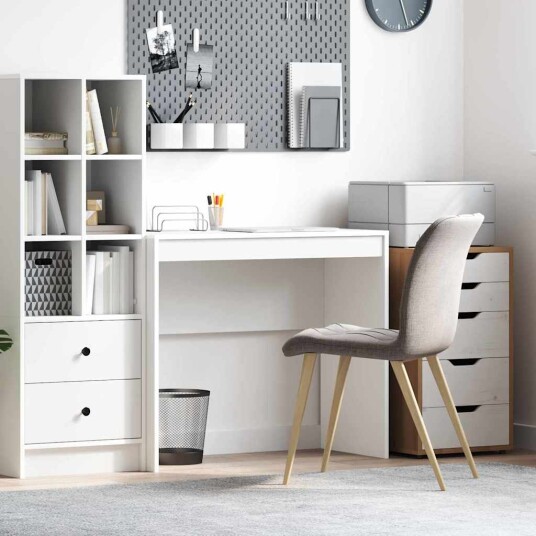 Skrivebord Hvit Konstruert Tre Medium Minimalistisk Skrivebord Skrivebord Hvit Konstruert Tre Medium Minimalistisk Skrivebord