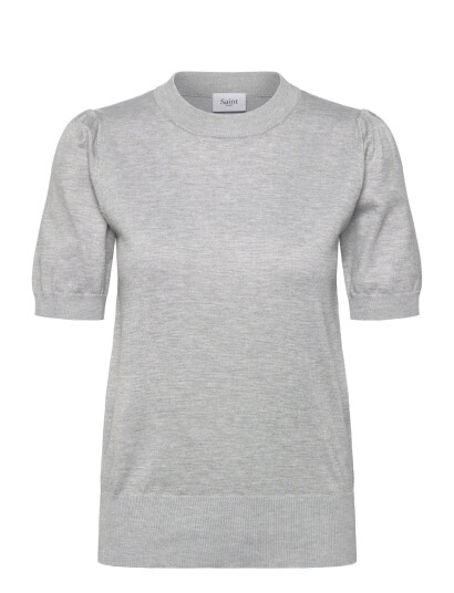 Saint Tropez Milasz Ss Pullover - Grey - M