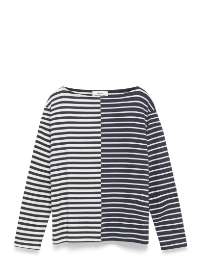 Mads Nørgaard Soft Single Silke Tee Ls - Navy - XS