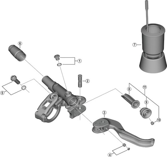 Shimano XT membranenhet til bremsegrep modell BL-T8100