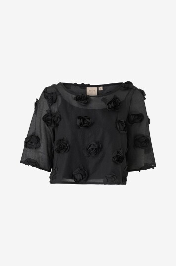 Rouge Vila Bluse viFlory SS O neck Top Grå