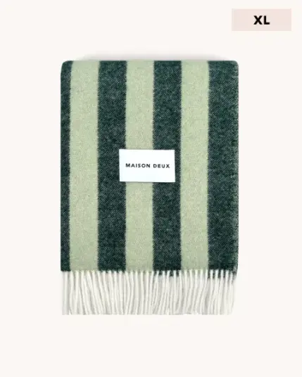 Maison Deux Candy Wrap XL Pledd Grønn/Mørk grønn