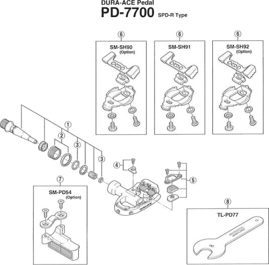 Shimano friksjonsgummienhet for pedaler PD-7700