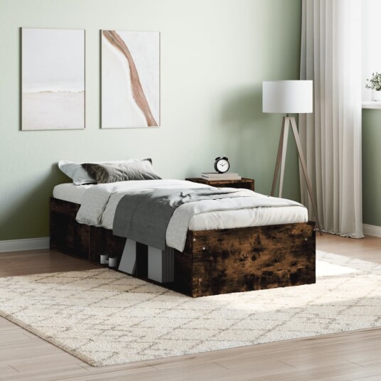 vidaXL Sengeramme røkt eik 75x190 cm 8721012158054