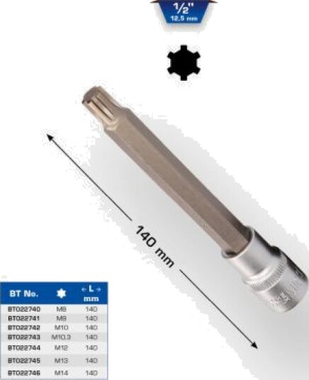 Ks Tools Werkzeug-Maschinen Gmbh 1/2" Ribe Bitssokkel, 140 Mm Lang, M14 (Bt022746) Ks Tools Werkzeug-Maschinen Gmbh 1/2" Ribe Bitssokkel, 140 Mm Lang, M14 (Bt022746)