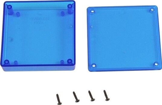 Hammond Electronics 1551XTBU 80 × 80 × 20 mm ABS Blå Transparent Kabinett