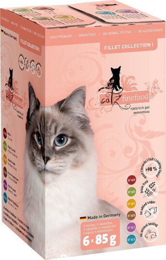 Catz Finefood Våtfôr Fileter Smaksprøvepakke Mix Pakke 6 Varianter 6 X 85 G