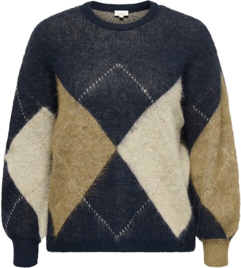 ONLY Carmakoma Carnoeme Jq Ls O Neck Knt Noos NIGHT SKY 50 52