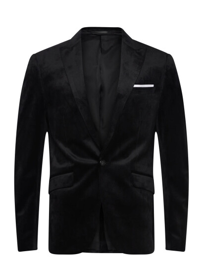 Lindbergh Velvet Blazer - Black - 50