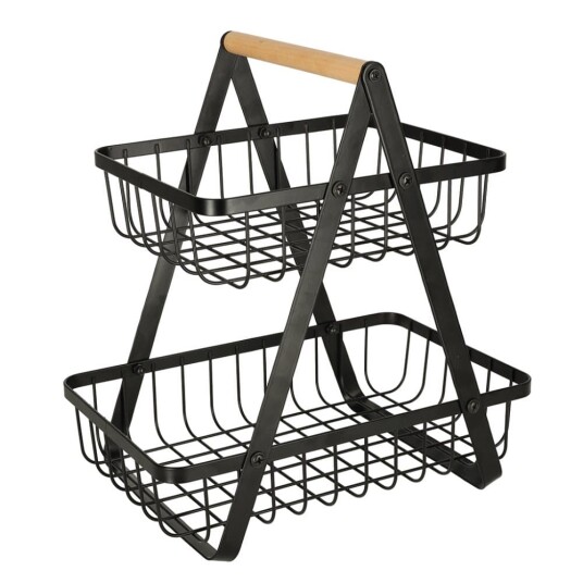 Dobbel dekker fruktkurv metalltre Dobbel dekker fruktkurv metalltre