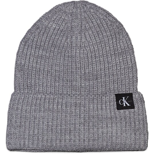 Calvin Klein Grey Heather Monogram Rib Beanie L-XL