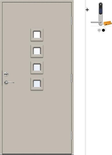 Ytterdør Swedoor Advance-Line Nordic Oslo med Yale Doorman Classic Home