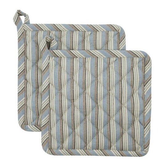 House Doctor Chef gryteklut 22,5x22,5 cm 2 stk blå/sand House Doctor Chef gryteklut 22,5x22,5 cm 2 stk blå/sand