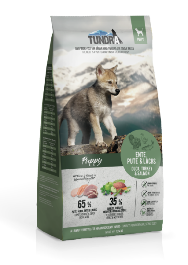Tundra Puppy 11.34kg Kalkun And og Laks Valpefôr DATOVARE