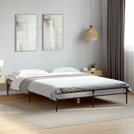  Sengeramme grå sonoma 120x200 cm konstruert tre og metall 8721012985506