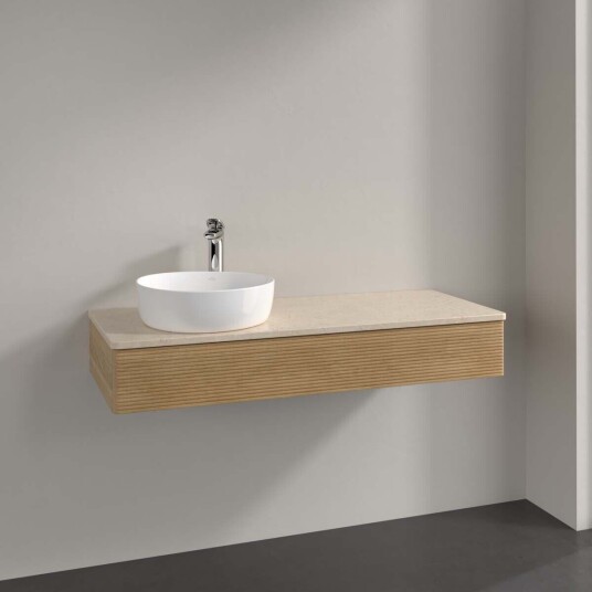 Villeroy & Boch Antao Servantskap med 1 skuff 120x50x19 cm m/lys Eik/Crème Villeroy & Boch Antao Servantskap med 1 skuff 120x50x19 cm m/lys Eik/Crème