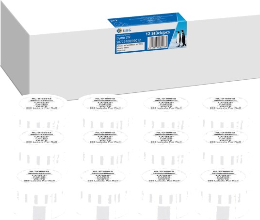 G&G BM D G 99012 Adresseetiketter for Dymo 99012   36x89mm   12 stk