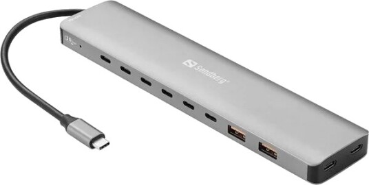 Sandberg USB C Hub 10 Port 100W grå 136 80