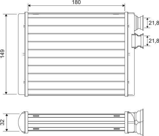 Varmeapparat register VALEO 811596 Varmeapparat register VALEO 811596
