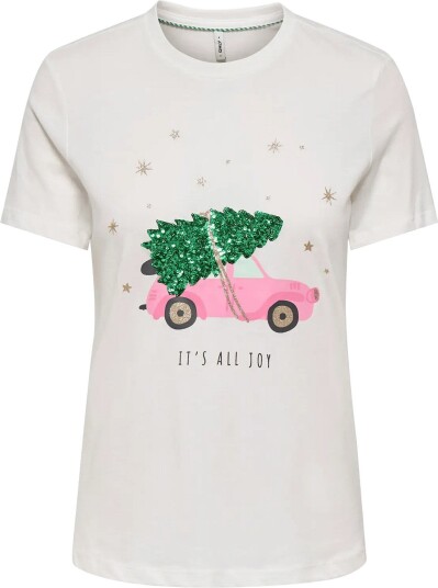 ONLY Onlkita Reg S/S Top Box Xmas Jrs CLOUD DANCER S ONLY Onlkita Reg S/S Top Box Xmas Jrs CLOUD DANCER S