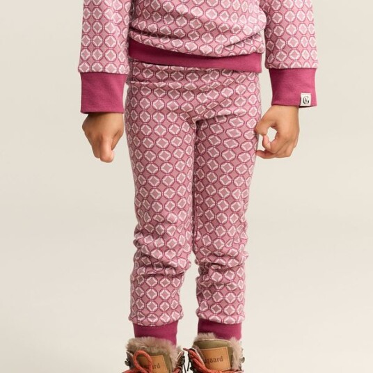 Gullkorn Axi Jacquard bukse i ull/bomull Støvrosa P 110