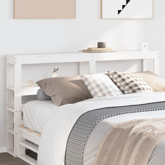 Hodegavl med hyller hvit 160 cm heltre furu 8721102853548