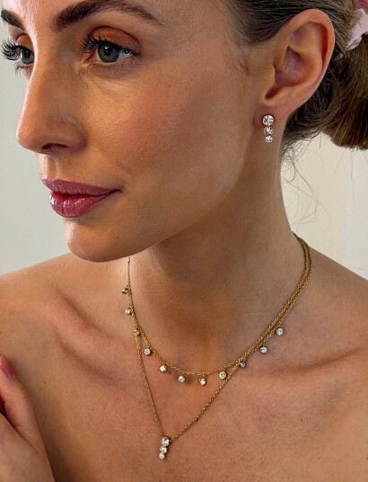 Bud to rose Lima Charm Necklace Clear/Gold Gold ONE SIZE Bud to rose Lima Charm Necklace Clear/Gold Gold ONE SIZE