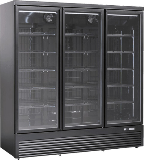 Scandomestic display kjøleskap 3 dører 188 cm bred sort DC1664BB