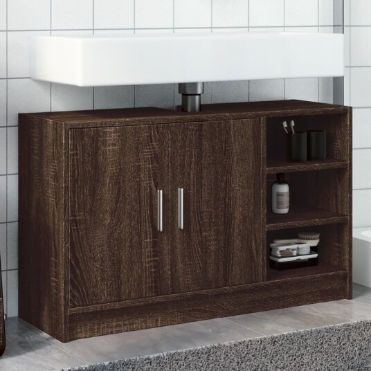  Servantskap brun eik 90x29x55 cm konstruert tre 8721102815508