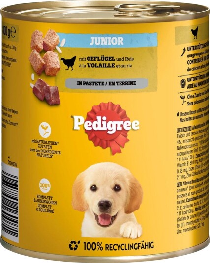 Pedigree Våtfôr Classic Junior Fjærkre I Paté 12 X 800 G