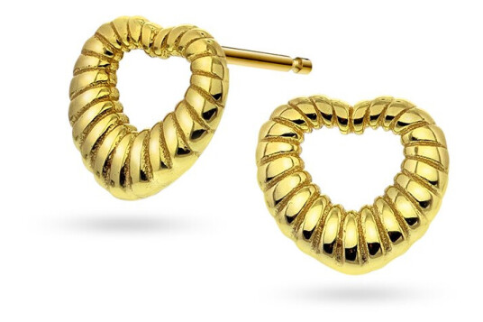 Pan Jewlery Øredobber i forgylt 925 sølv med hjerte