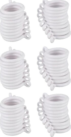 60X Hvite 25mm Innvendige Gardinringer i Plast