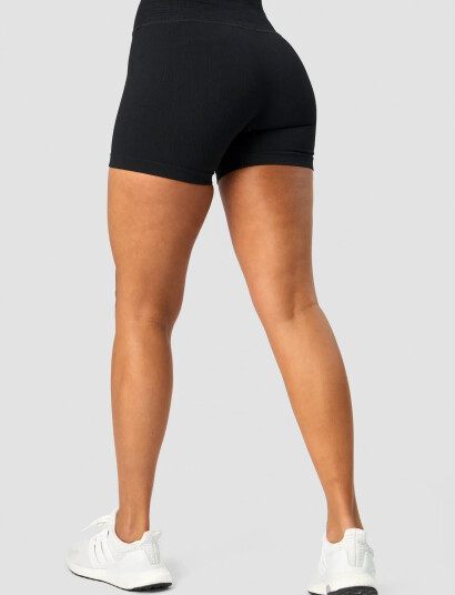 ICANIWILL Ribbed Define Seamless Pocket Shorts - Black - XL
