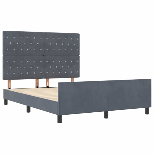 Sengramme Mørkegrå 160x200 cm Fløyel Sengramme Mørkegrå 160x200 cm Fløyel