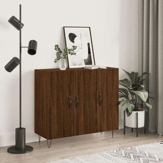 vidaXL Skjenk brun eik 90x34x80 cm konstruert tre