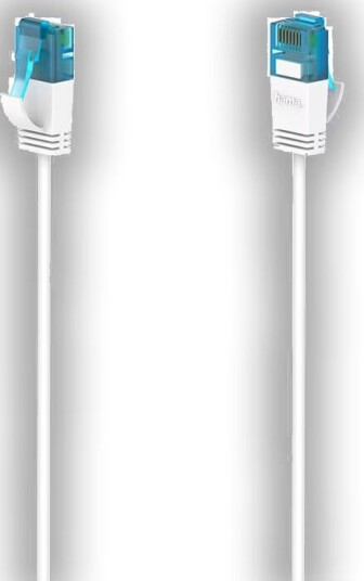 Hama Flexi-Slim Ethernet kabel CAT 6a, 10 Gbps U/UTP 1,5m (hvit) Hama Flexi-Slim Ethernet kabel CAT 6a, 10 Gbps U/UTP 1,5m (hvit)