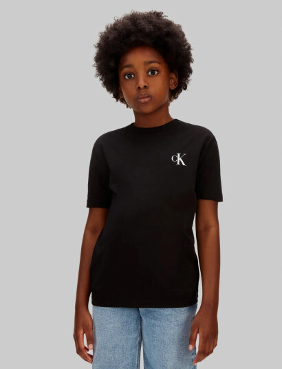 Calvin Klein Chest Mono Logo Ss T Shirt Black 128 Calvin Klein Chest Mono Logo Ss T Shirt Black 128