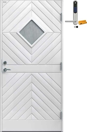 Ytterdør Diplomat Karin Cotswold Glass med Yale Doorman Classic Home
