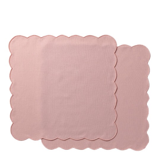 Ziczac Scallopped tekstilserviett 2 stk 40x40 cm pudderrosa Ziczac Scallopped tekstilserviett 2 stk 40x40 cm pudderrosa