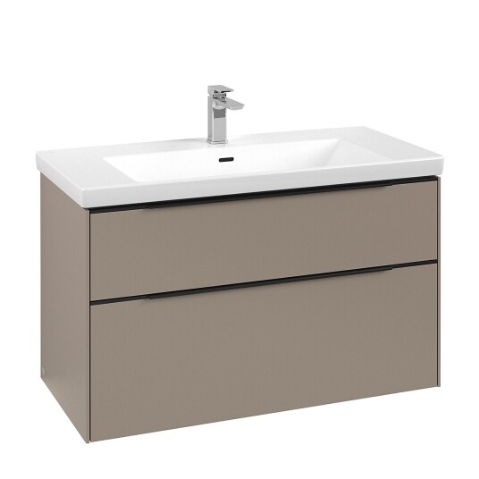 Villeroy & Boch  Subway 3.0 Servantskap m/2 skuffer 973x576x478 mm Taupe Matt