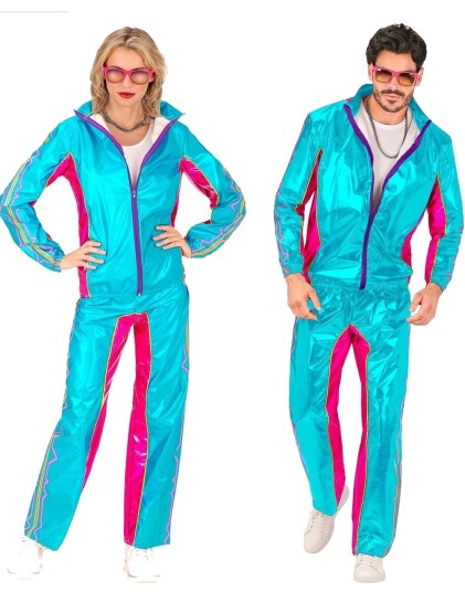 Skinnende Neon Blå 80 Talls UV Glow Grilldress til Voksen Skinnende Neon Blå 80 Talls UV Glow Grilldress til Voksen