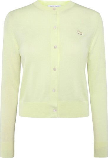 Maison Kitsune Baby Fox Patch Regular Cardigan Yellow L