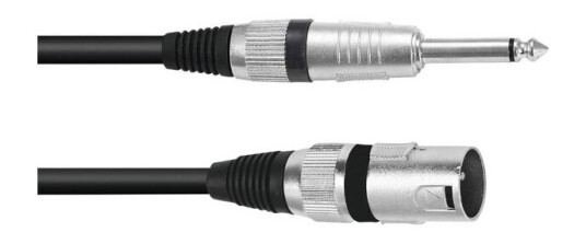 Omnitronic 3022519B Xlr Adapterkabel [1X Xlr-Stik 3-Polet 1X Jackstik 6.3 Mm Mono] 2.00 M Sort