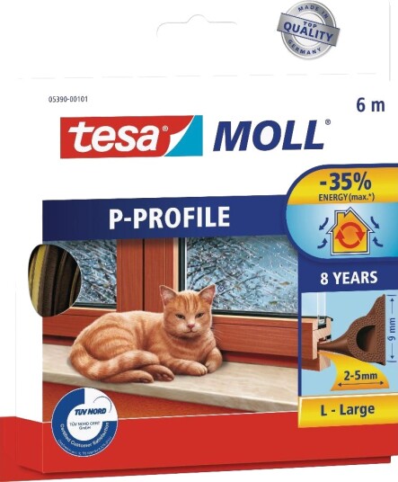 Tesa Tetningslist P-profil 6m Brun Tesa Tetningslist P-profil 6m Brun