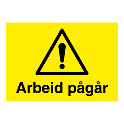 Jo Safety Arbeid pågår skilt Plast A3 6307086PA3