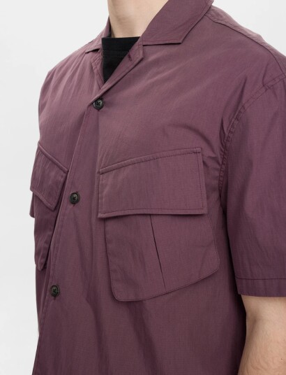 Anerkjendt Akotto 2 Pockets S/S Shirt   Burgundy   M