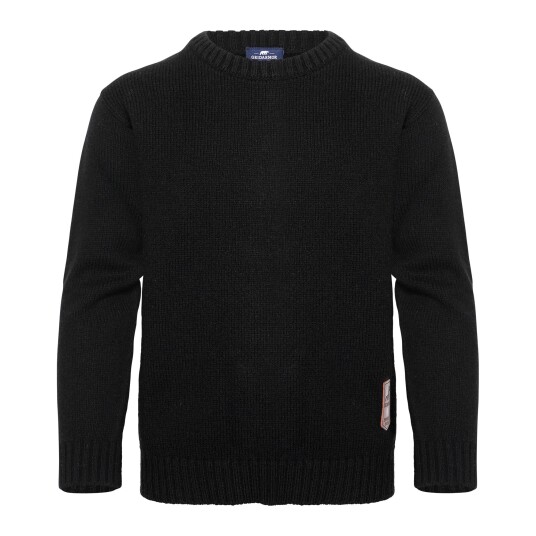 Gridarmor Kids' Snøkrystall Solid Round Neck Ullgenser Black Beauty, 134/140