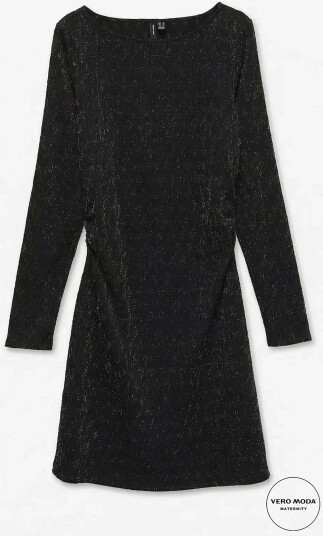 Vero Moda Maternity Vmmkali Ls Short Dress Lx Jrs   BLACK   L