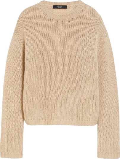 Max Mara Dame Strikkevarer Beige M,