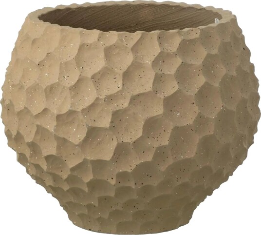 J Line Flwrpot Dents+Outdoor Tau M   Beige   H32CM